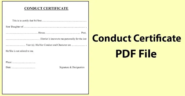 Download Conduct Certificate PDF Download the conduct Certificate PDF