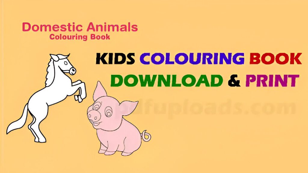 Free Domestic Animals Coloring book for Kid Domestic Animals Coloring Book