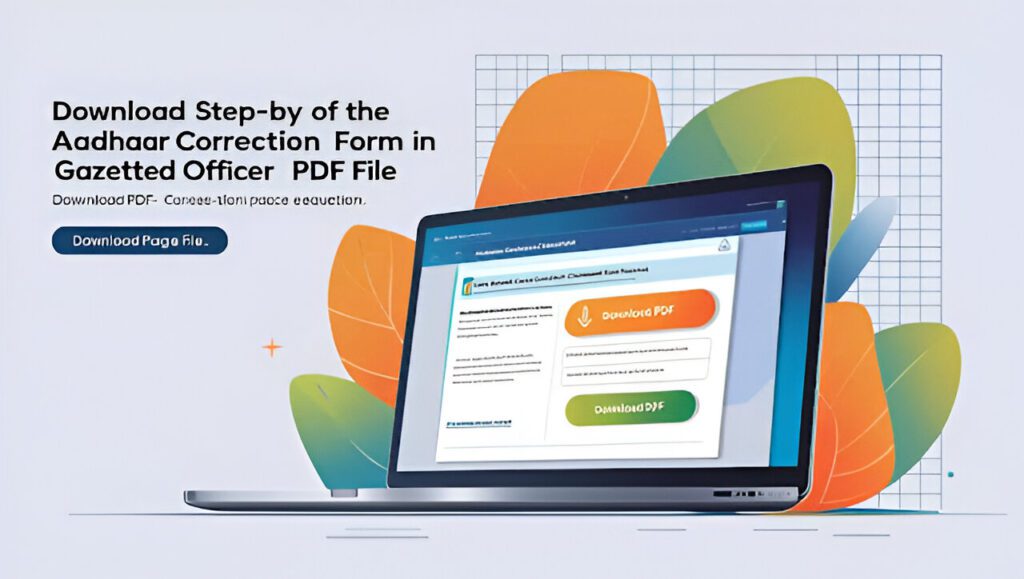 How to Download the Aadhaar Correction Form Gazetted Officer Format PDF Aadhaar Correction Form Gazetted Officer