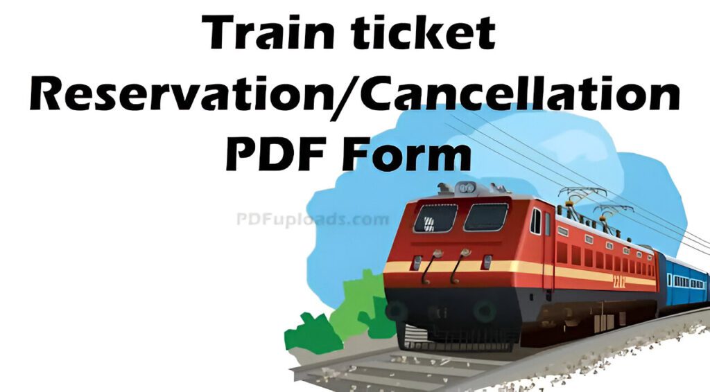 Railway Counter ticket Reservation Form - Train Tatkal booking Form Railway Counter Train ticket Reservation Form