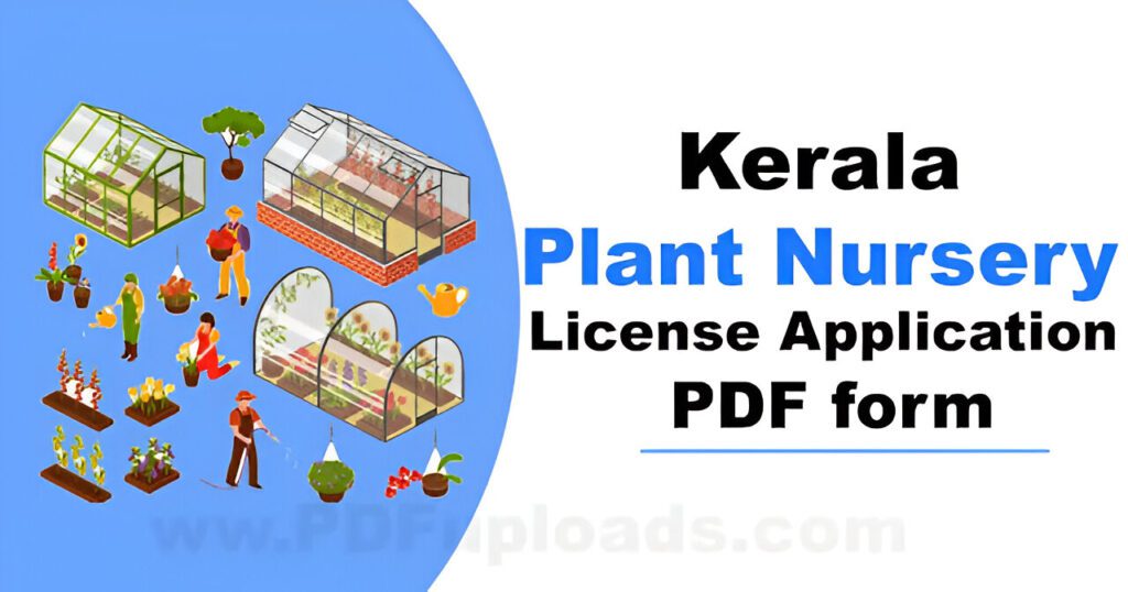 Kerala Plant Nursery License Application form PDF Malayalam Nursery License Application form
