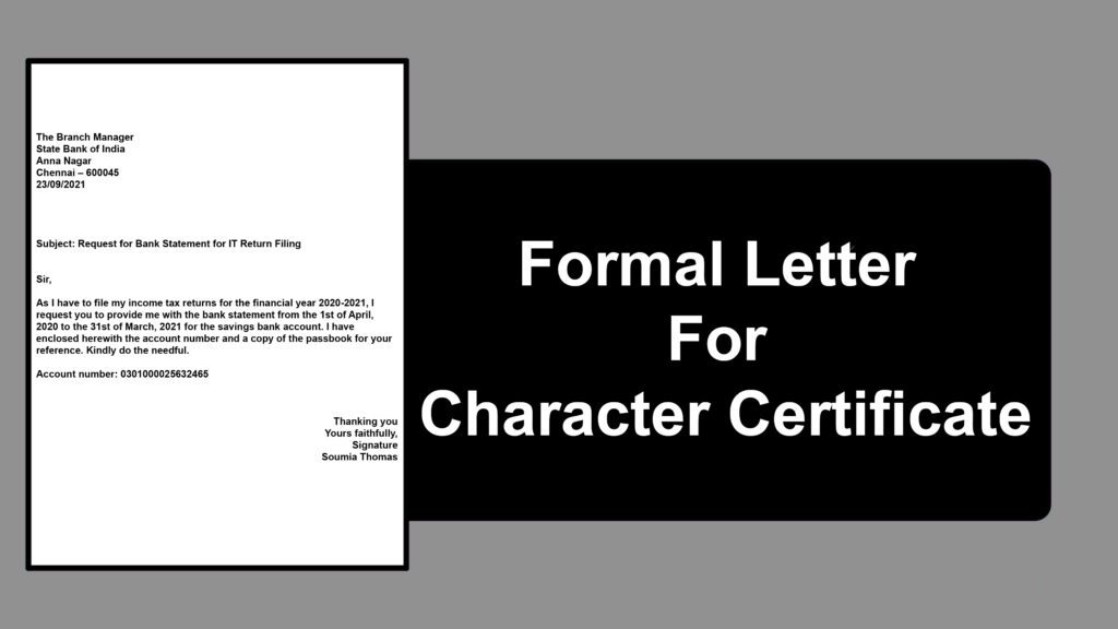 Formal Letter format For Character Certificate - Formal Letter Format and Sample Letters Formal Letter format For Character Certificate