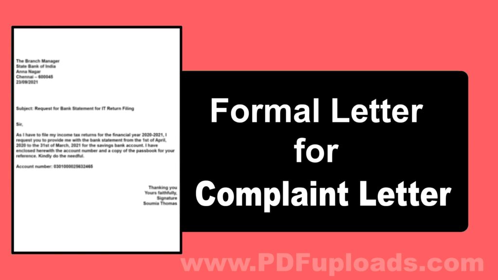 Complaint Letter Format - How to Write Formal letter with Examples Complaint Letter Format - How to Write Formal letter with Examples