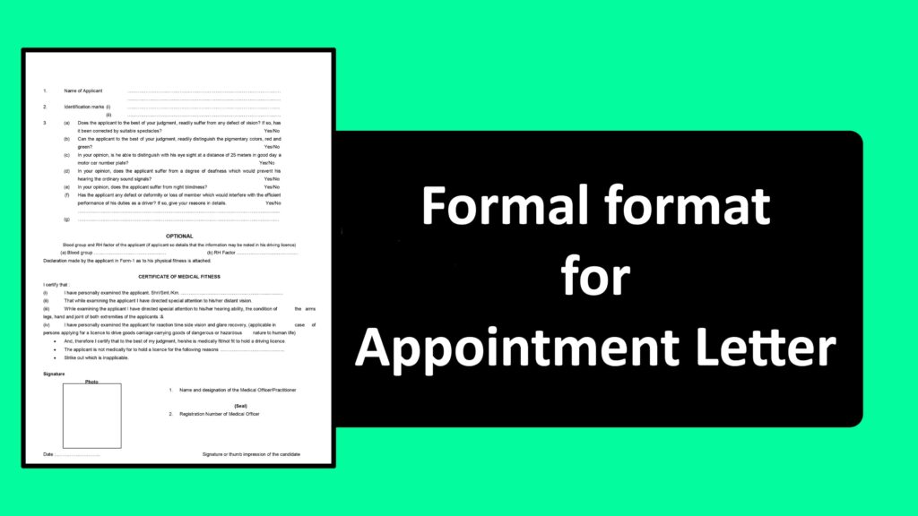 Formal letter format for Appointment Letter - How to Write, Format and Samples Formal letter format for Appointment Letter