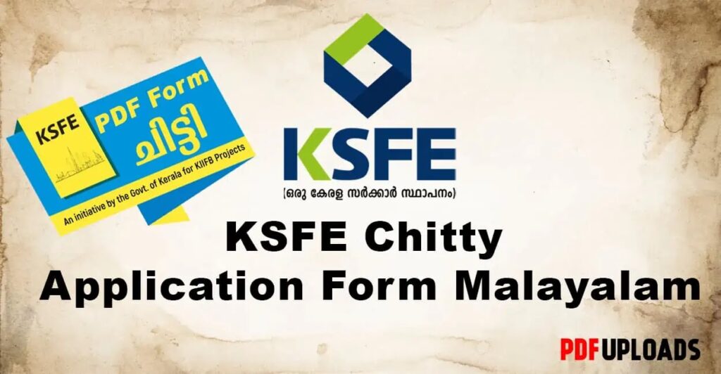 KSFE Chitty Application Form Malayalam PDF Download KSFE Chitty Application Form Malayalam PDF Download