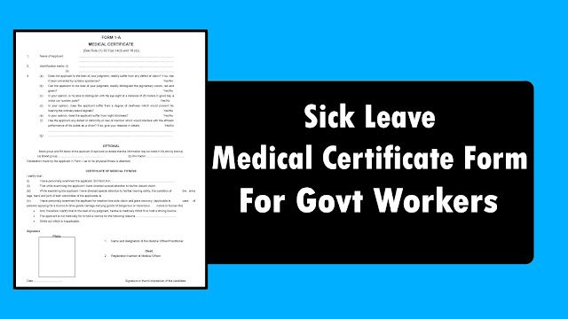 Government Worker Medical Certificate for Leave (Sick leave) or Extension of Leave or Commutation of Leave Medical Certificate for Leave