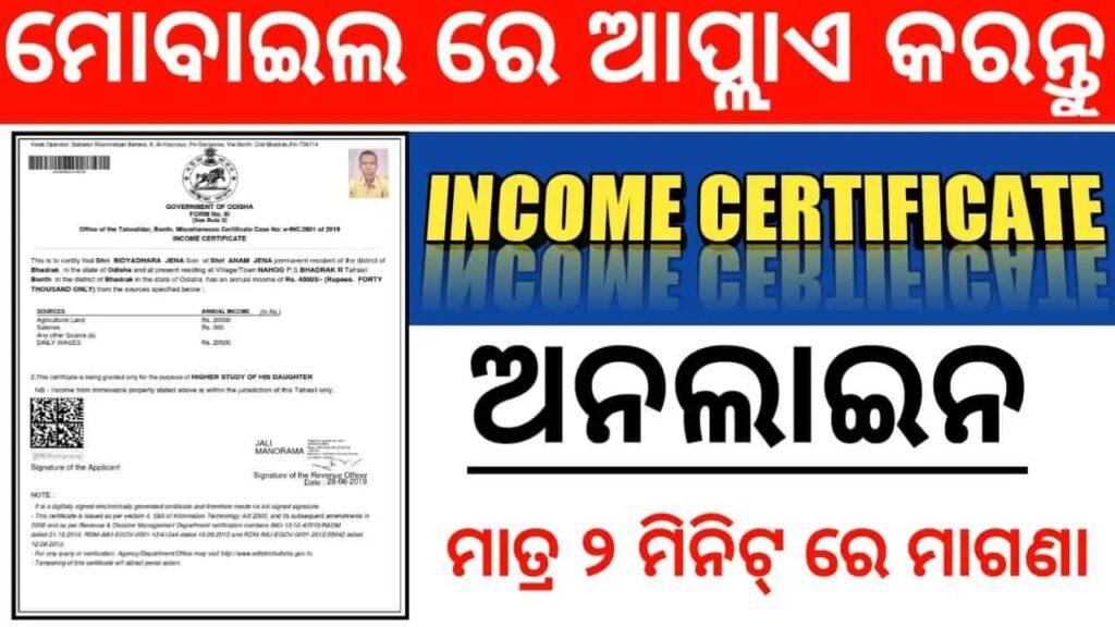 Odisha income certificate form PDF Odisha income certificate form PDF