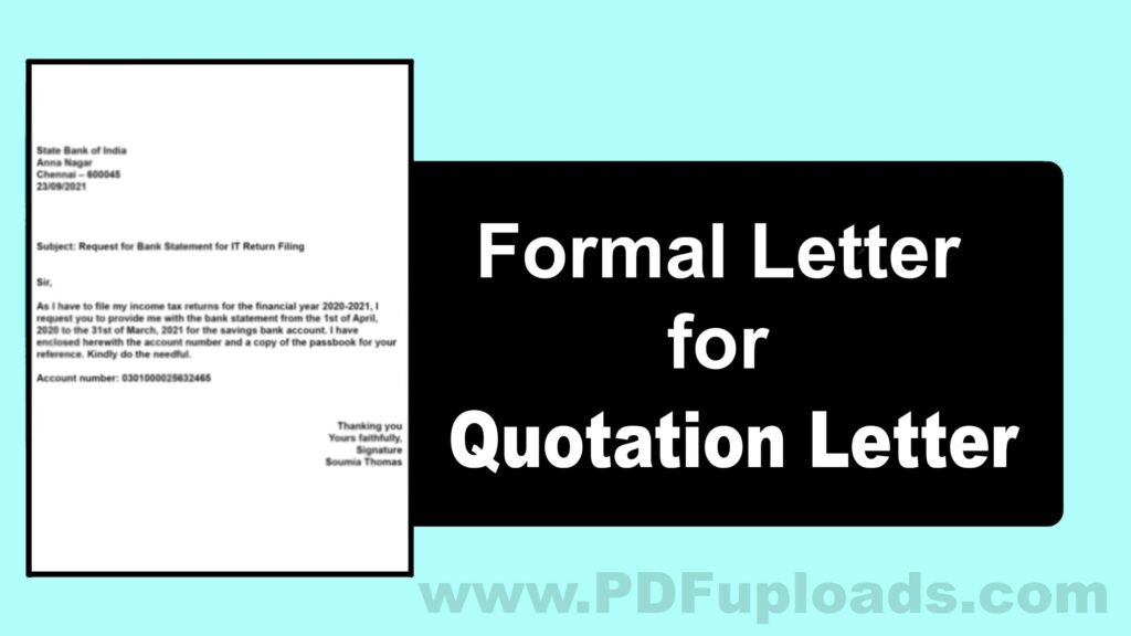 Quotation Letter Format and Sample Quotation Letters Quotation Letter Format and Sample Quotation Letters