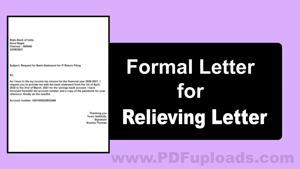 Relieving Letter - Formal Format and How to Write? Relieving Letter - Formal Format and How to Write?