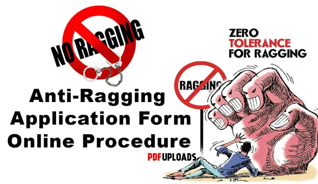 Anti-Ragging Application Form Procedure Online PDF Anti-Ragging Application Form Procedure Online PDF