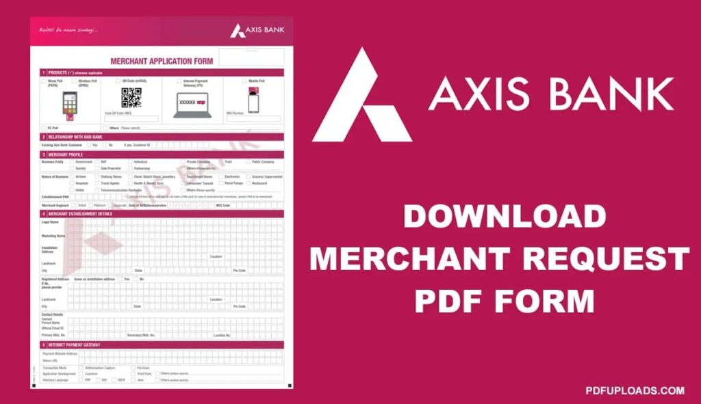 Axis Bank merchant request form PDF Axis Bank merchant request form PDF