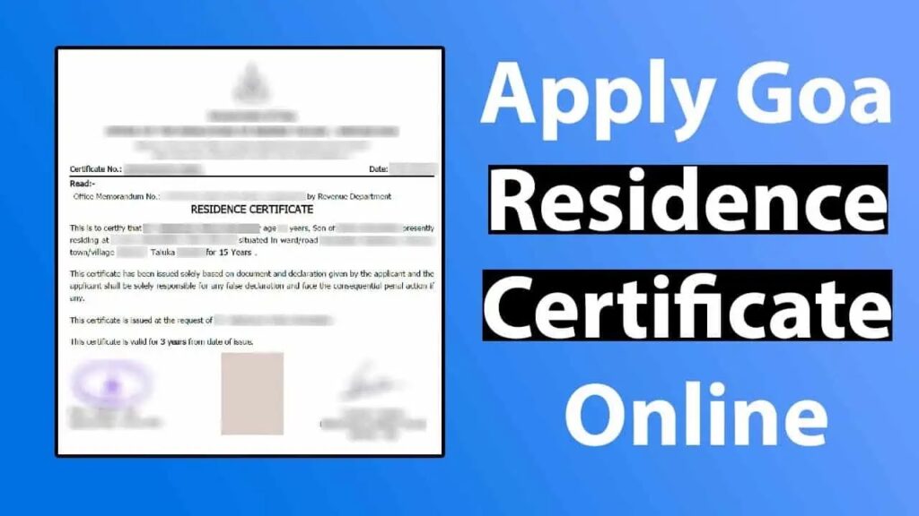Resident Certificate Form Goa PDF Resident Certificate Declaration Form Goa PDF Download
