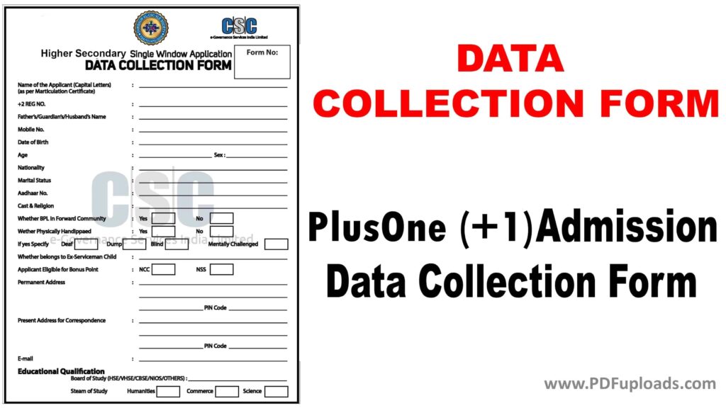 Data Collection Form: Plus one Admission Data Collection Form for Online Shops Plus one Admission Data Collection Form for Online Shops