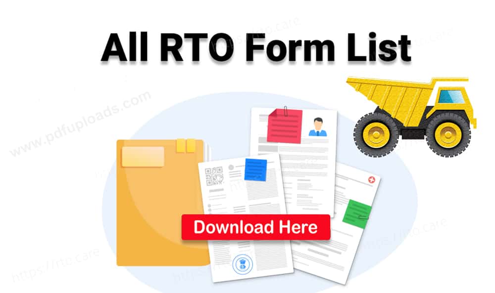 Collection of Vehicle Related Parivahan RTO Forms in PDF Format Collection of Vehicle Related Parivahan RTO Forms in PDF Format
