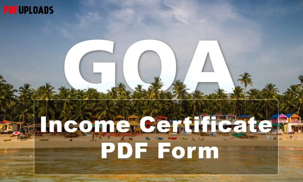 Goa Income certificate form PDF Goa Income certificate form PDF