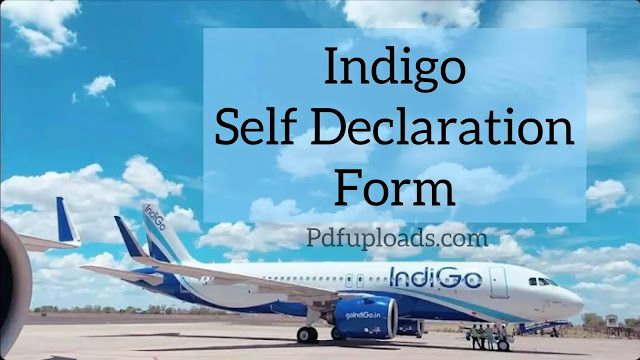Indigo Self Declaration Form PDF Indigo Self Declaration Form PDF